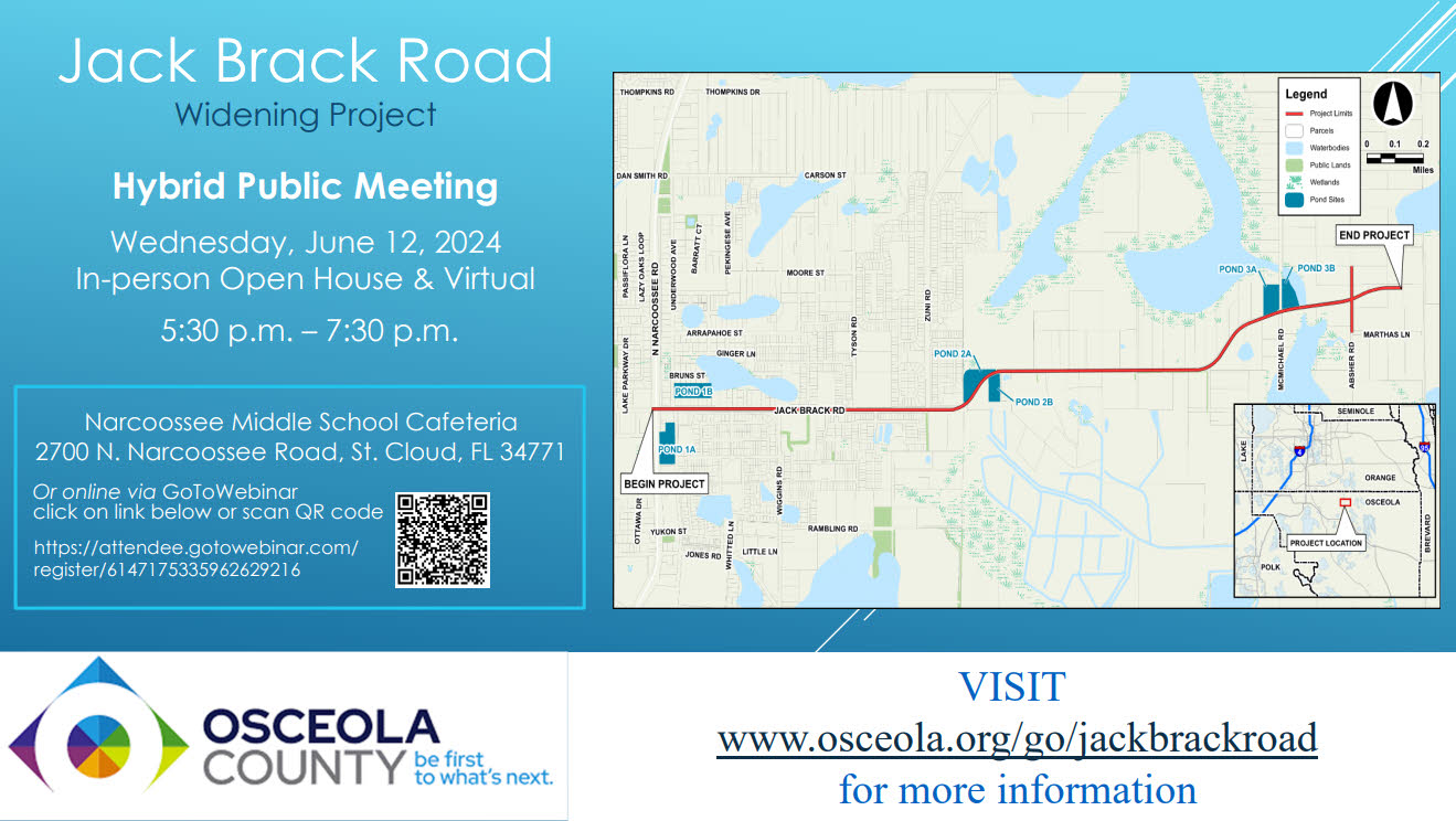 Jack Brack Road Widening Project open house meeting scheduled for June 12, 2024.