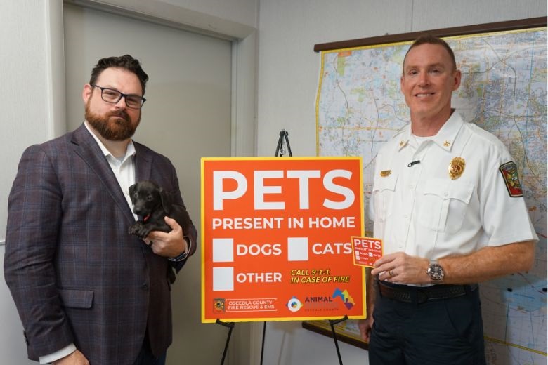 Pet Alert Window Stickers Now Available From OSCFR and Osceola County Animal Services