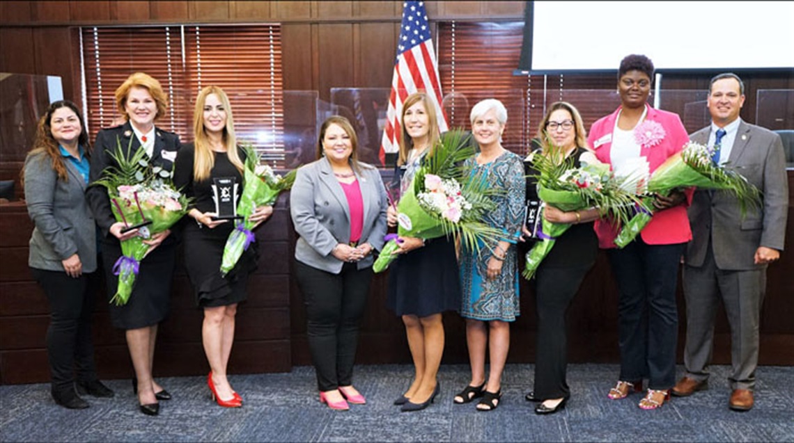 Commissioner Choudhry, Jessie Chapman, Bethzaida Garcia, Commissioner Janer, Wilda Belisle, Commissioner Grieb, Diana Marrero-Pinto, Jennifer Paul and Commissioner Booth