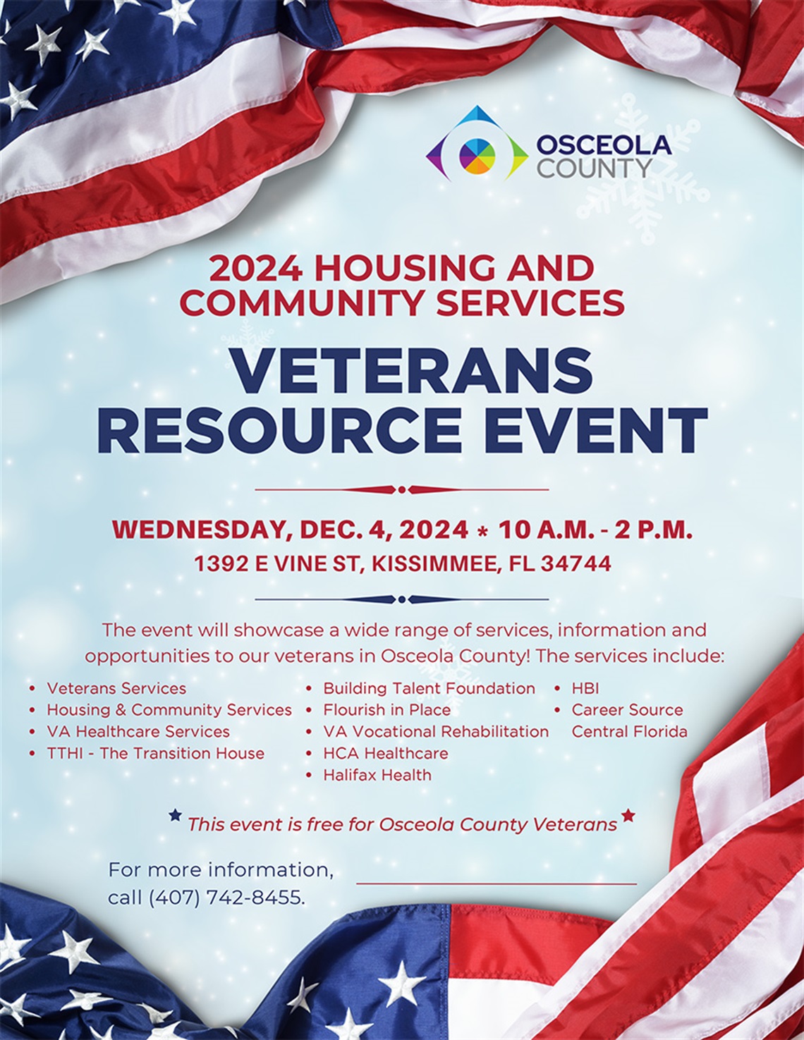 VETERANS  RESOURCE EVENT 2024 HOUSING AND COMMUNITY SERVICES